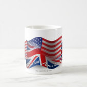 イギリスアメリカの振る旗 コーヒーマグカップ (中央)