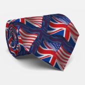 イギリスアメリカの振る旗 ネクタイ (ロール)