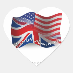 イギリスアメリカの振る旗 ハートシール