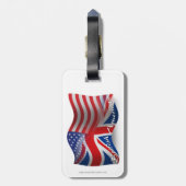 イギリスアメリカの振る旗 ラゲッジタグ (裏面縦)
