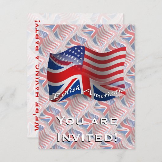 イギリスアメリカの振る旗 招待状 (正面/裏面)