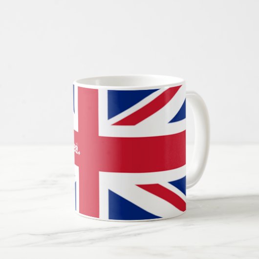 イギリスイギリスの必要性の茶旗の英国国旗 コーヒーマグカップ (正面右)