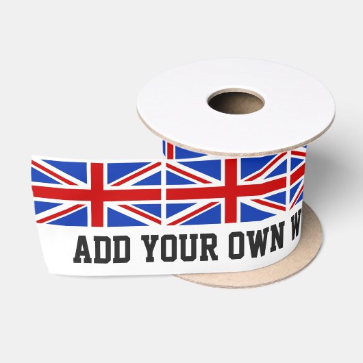 イギリスイギリスの旗 サテンリボン (リール)