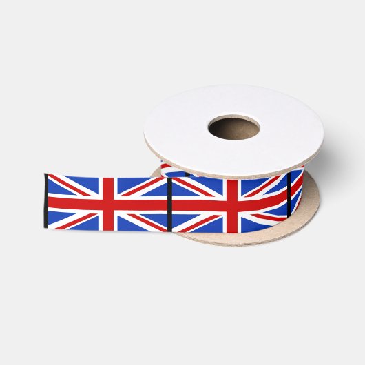 イギリスイギリスの旗 サテンリボン (リール)
