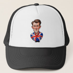 イギリスイギリスの男の風刺画とユニオンジャック国旗 キャップ