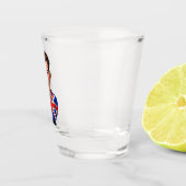 イギリスイギリスの男の風刺画とユニオンジャック国旗 ショットグラス (右)