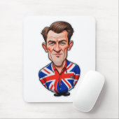 イギリスイギリスの男の風刺画とユニオンジャック国旗 マウスパッド (マウス)