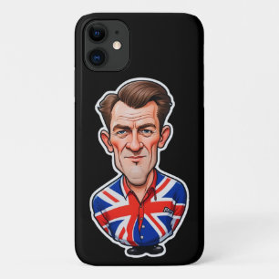 イギリスイギリスの男の風刺画とユニオンジャック国旗 iPhone 11 ケース