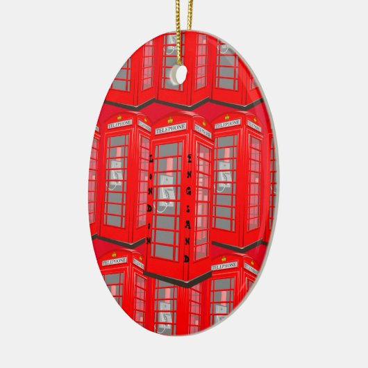 イギリスイギリスの赤いロンドンの公衆電話ボックスのオーナメント セラミックオーナメント (左)