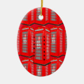 イギリスイギリスの赤いロンドンの公衆電話ボックスのオーナメント セラミックオーナメント (正面)