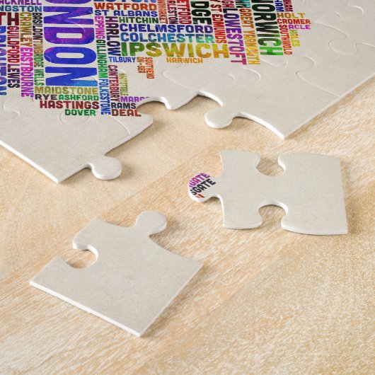 イギリスイギリス都市文字地図 ジグソーパズル (側面)