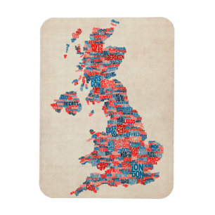 イギリスイギリス都市文字地図 マグネット