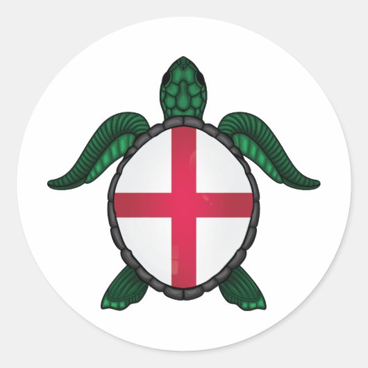 イギリスウミガメ国旗 ラウンドシール (正面)
