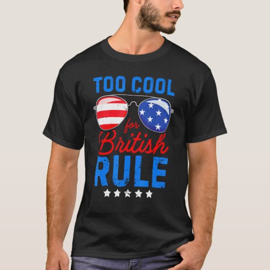 イギリスカッコいいルールアメリカ国旗の眼鏡4tに向けて tシャツ (正面)