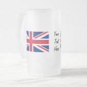 イギリスガラスの安価の英国国旗の旗 フロストグラスビールジョッキ (正面左)