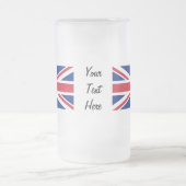 イギリスガラスの安価の英国国旗の旗 フロストグラスビールジョッキ (中央)