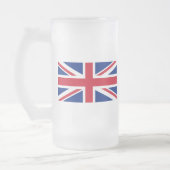 イギリスガラスの安価の英国国旗の旗 フロストグラスビールジョッキ (左)
