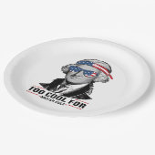 イギリスクール統治のジョージ・ワシントン7月4日 ペーパープレート (アングル)