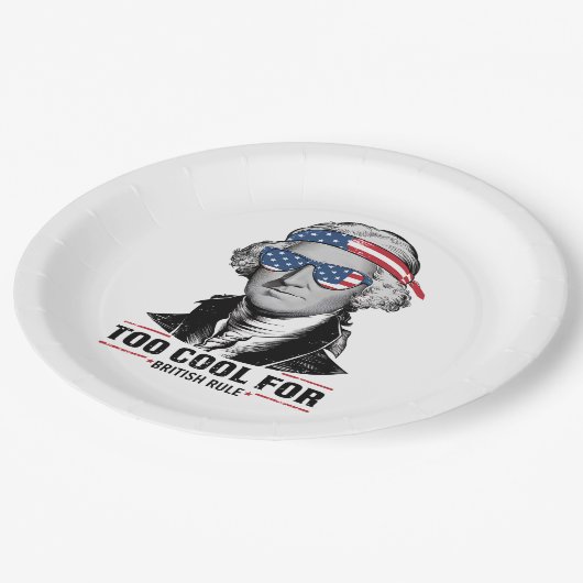 イギリスクール統治のジョージ・ワシントン7月4日 ペーパープレート (アングル)