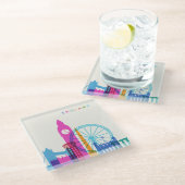 イギリススカイライン ガラスコースター (アングル)