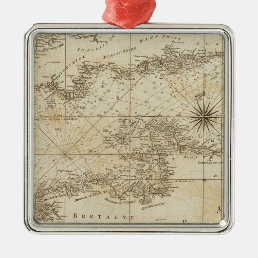 イギリスチャネルの図表 メタルオーナメント (正面)