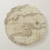 イギリスチャネルの図表 ラウンドクッション (裏面)