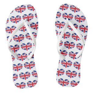 イギリスハート形の旗/英国国旗 ビーチサンダル