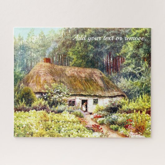 イギリスビクトリアンのコテージ&ガーデンの水彩 ジグソーパズル (横)