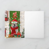 イギリスブルドッグのクリスマス カード (内部)