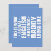 イギリスブルドッグパパ最高の犬飼い 招待状 (正面/裏面)