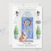 イギリスブルドッグ玄関ドア引っ越しのお知らせ 招待状 (正面)