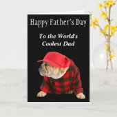 イギリスブルドッグ クールなパパ 父の日 カード (黄色い花)