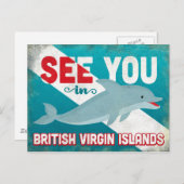 イギリスヴァージン諸島ドルフィン – ヴィンテージBVI ポストカード (正面/裏面)