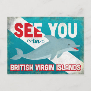 イギリスヴァージン諸島ドルフィン – ヴィンテージBVI ポストカード