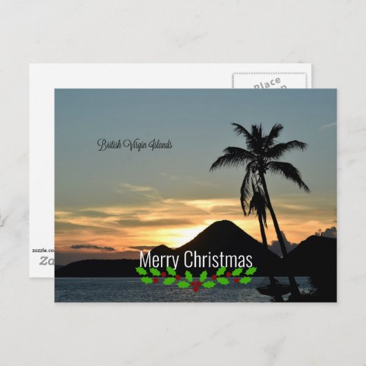 イギリスヴァージン諸島,サンセット – クリスマス ポストカード (正面/裏面)