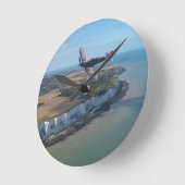 イギリス上空の火災 ラウンド壁時計 (傾斜)