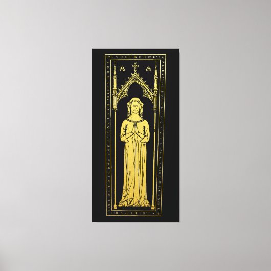 イギリス中世ポートレート1300レディージョアンコバム キャンバスプリント (正面)