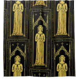 イギリス中世ポートレート1300レディージョアンコバム シャワーカーテン