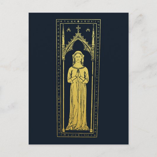 イギリス中世ポートレート1300レディージョアンコバム ポストカード (正面)
