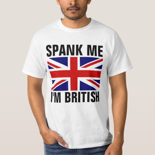 イギリス人だからスパンクして Funny T-Shirts Tシャツ (正面)