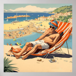 イギリス人の日光浴プリント ポスター