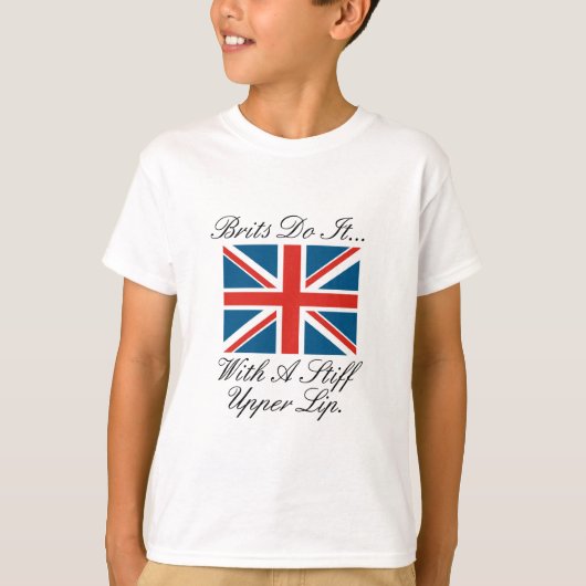 イギリス人は固い上唇でやる Tシャツ (正面)