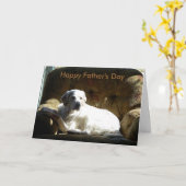 イギリス人セッター、ハッピーファーザー・デー カード (黄色い花)