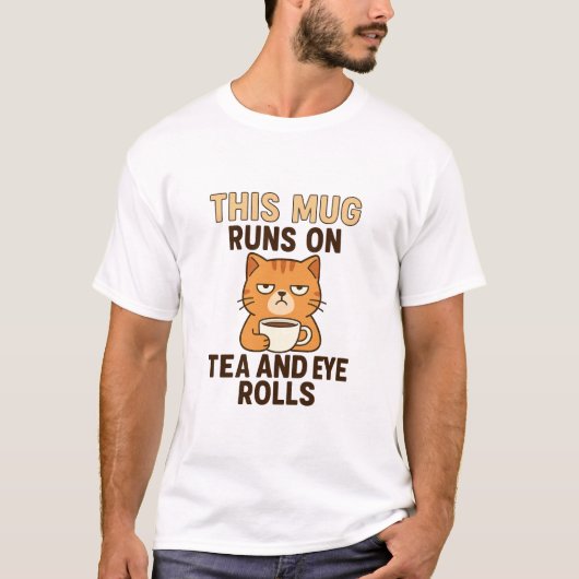 イギリス人御用達！お茶と呆れた顔で動くマグカップ Tシャツ (正面)