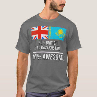 イギリス人50％ カザフスタン人50％ カザフスタンからの素敵なギフト 100％ Tシャツ