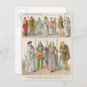 イギリス人、ガウルス人、ドイツ人のドレス ポストカード (正面/裏面)