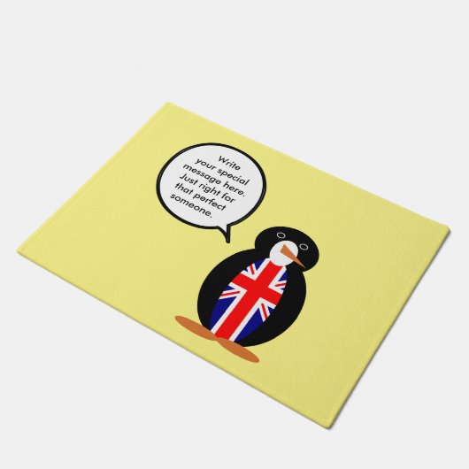 イギリス会話ペンギンさん ドアマット (アングル)