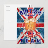 イギリス公式の飲みチーム。ビールおもしろい ポストカード (正面/裏面)