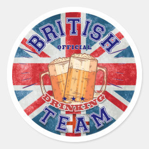 イギリス公式の飲みチーム。ビールおもしろい ラウンドシール