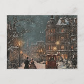 イギリス冬のヴィンテージクリスマス シーズンポストカード (正面)